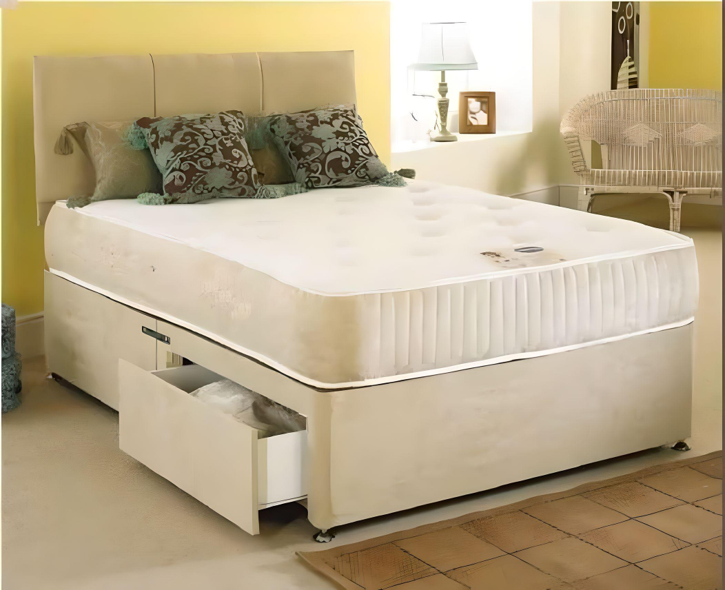 Revive 4ft Small Double Divan Bed With 1500 Pocket Sprung 50mm Memory Foam Mattress
